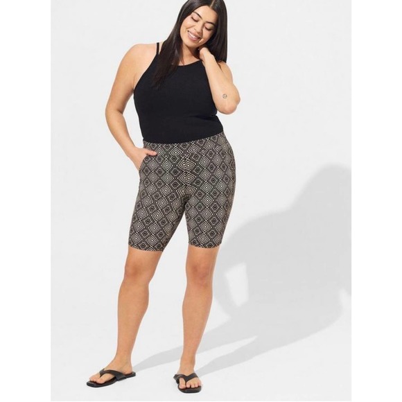 torrid Pants - Torrid Waist Tribal Print Biker Shorts